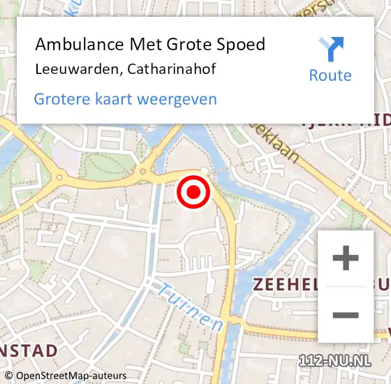 Locatie op kaart van de 112 melding: Ambulance Met Grote Spoed Naar Leeuwarden, Catharinahof op 13 november 2019 16:54