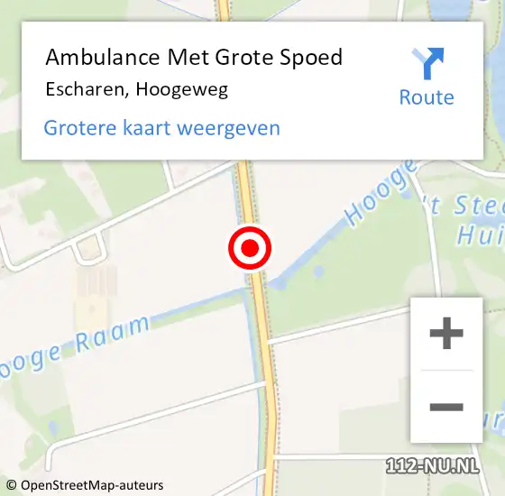 Locatie op kaart van de 112 melding: Ambulance Met Grote Spoed Naar Escharen, Hoogeweg op 13 november 2019 18:25