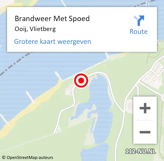 Locatie op kaart van de 112 melding: Brandweer Met Spoed Naar Ooij, Vlietberg op 13 november 2019 18:35