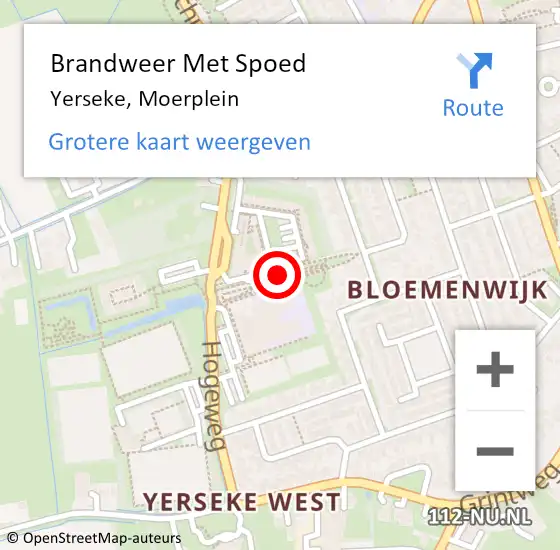 Locatie op kaart van de 112 melding: Brandweer Met Spoed Naar Yerseke, Moerplein op 13 november 2019 18:47