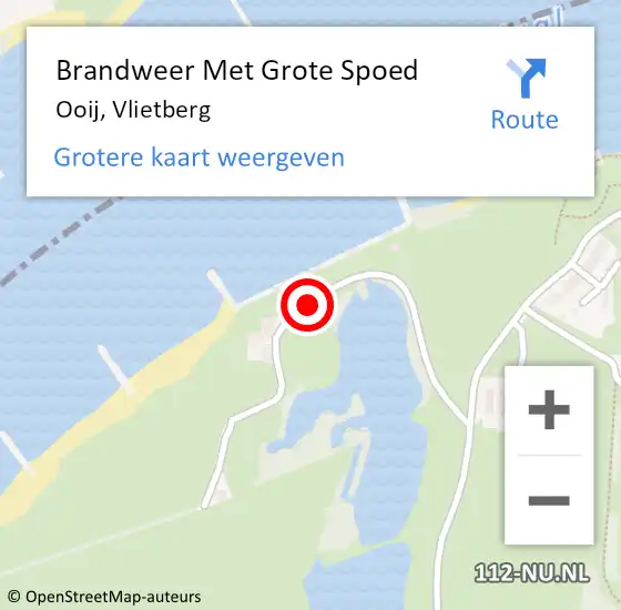 Locatie op kaart van de 112 melding: Brandweer Met Grote Spoed Naar Ooij, Vlietberg op 13 november 2019 19:11