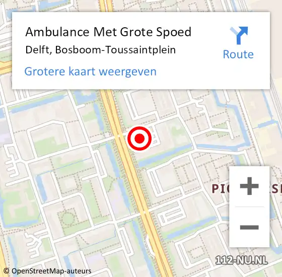 Locatie op kaart van de 112 melding: Ambulance Met Grote Spoed Naar Delft, Bosboom-Toussaintplein op 13 november 2019 22:54