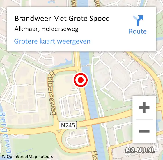 Locatie op kaart van de 112 melding: Brandweer Met Grote Spoed Naar Alkmaar, Helderseweg op 14 november 2019 11:59