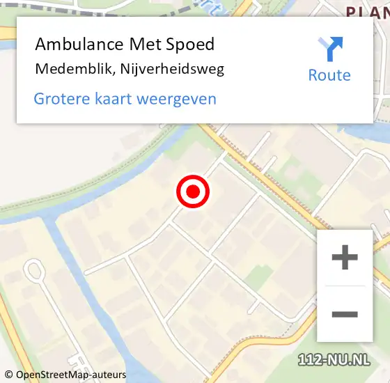 Locatie op kaart van de 112 melding: Ambulance Met Spoed Naar Medemblik, Nijverheidsweg op 14 november 2019 14:43