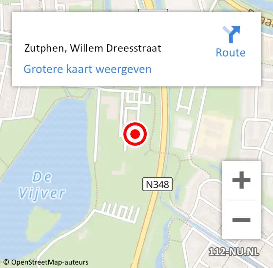 Locatie op kaart van de 112 melding:  Zutphen, Willem Dreesstraat op 14 november 2019 19:34