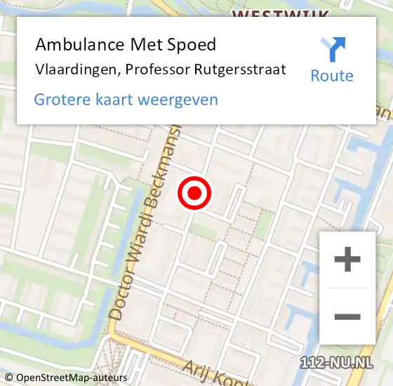 Locatie op kaart van de 112 melding: Ambulance Met Spoed Naar Vlaardingen, Professor Rutgersstraat op 14 november 2019 21:01
