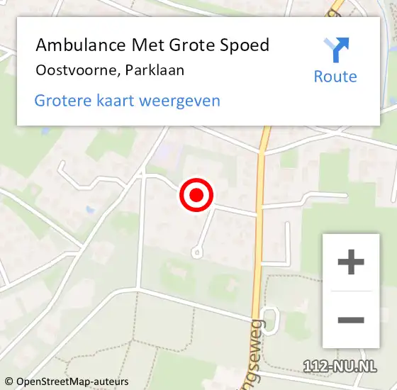 Locatie op kaart van de 112 melding: Ambulance Met Grote Spoed Naar Oostvoorne, Parklaan op 14 november 2019 23:02