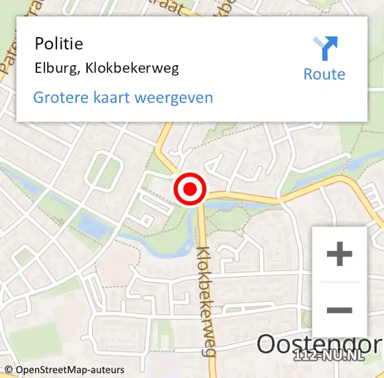Locatie op kaart van de 112 melding: Politie Elburg, Klokbekerweg op 15 november 2019 14:32