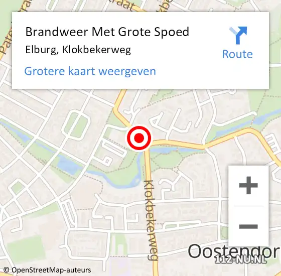 Locatie op kaart van de 112 melding: Brandweer Met Grote Spoed Naar Elburg, Klokbekerweg op 15 november 2019 14:32