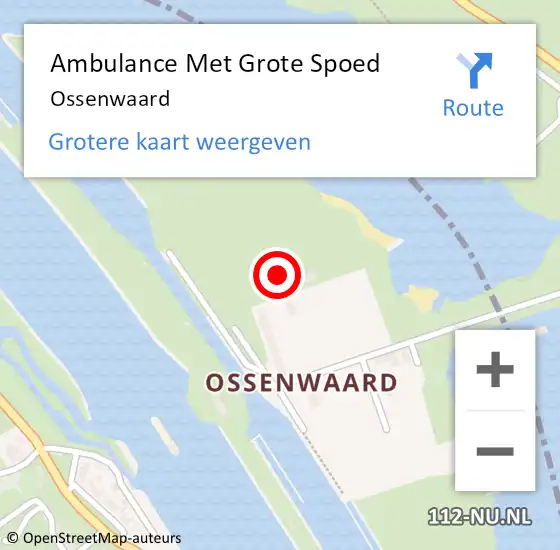 Locatie op kaart van de 112 melding: Ambulance Met Grote Spoed Naar Ossenwaard op 15 november 2019 15:12
