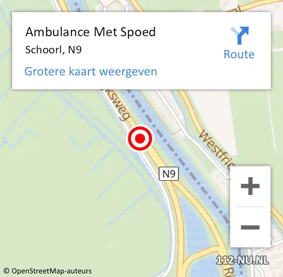 Locatie op kaart van de 112 melding: Ambulance Met Spoed Naar Schoorl, N9 op 15 november 2019 15:17