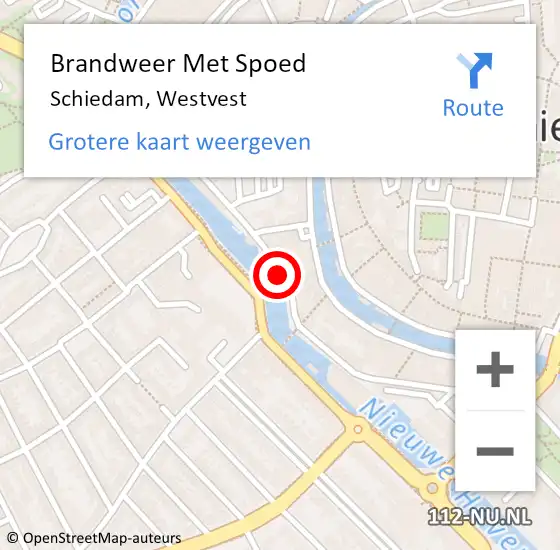 Locatie op kaart van de 112 melding: Brandweer Met Spoed Naar Schiedam, Westvest op 15 november 2019 17:24