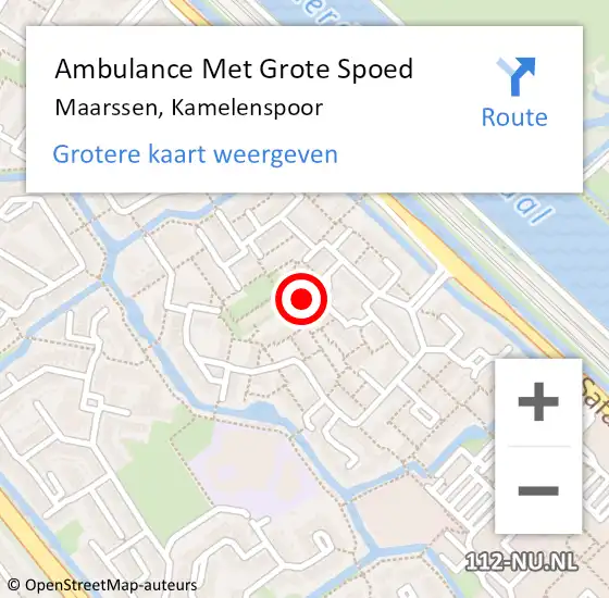 Locatie op kaart van de 112 melding: Ambulance Met Grote Spoed Naar Maarssen, Kamelenspoor op 15 november 2019 18:37