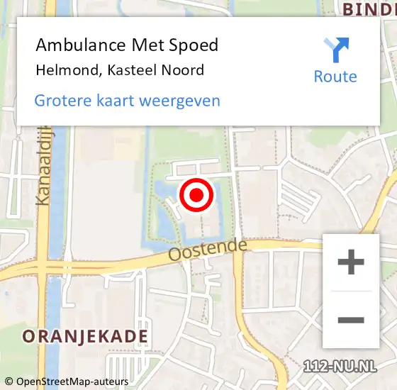 Locatie op kaart van de 112 melding: Ambulance Met Spoed Naar Helmond, Kasteel Noord op 15 november 2019 19:11
