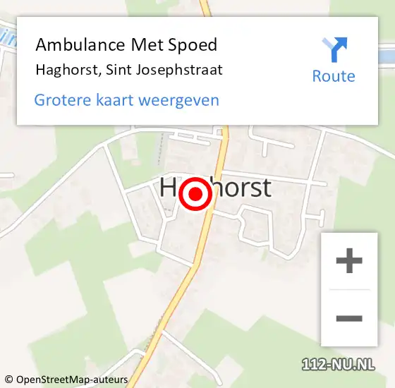 Locatie op kaart van de 112 melding: Ambulance Met Spoed Naar Haghorst, Sint Josephstraat op 15 november 2019 19:56