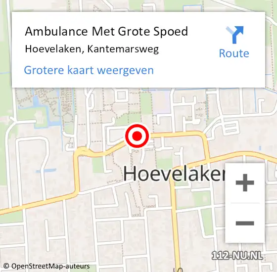 Locatie op kaart van de 112 melding: Ambulance Met Grote Spoed Naar Hoevelaken, Kantemarsweg op 16 november 2019 09:44