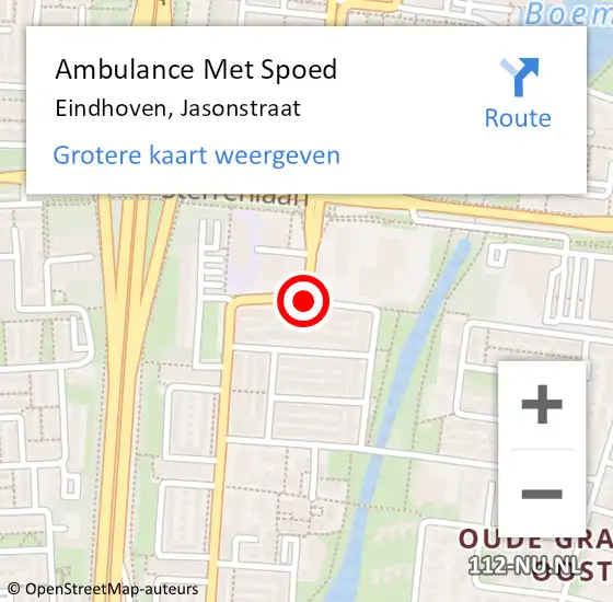 Locatie op kaart van de 112 melding: Ambulance Met Spoed Naar Eindhoven, Jasonstraat op 16 november 2019 09:55