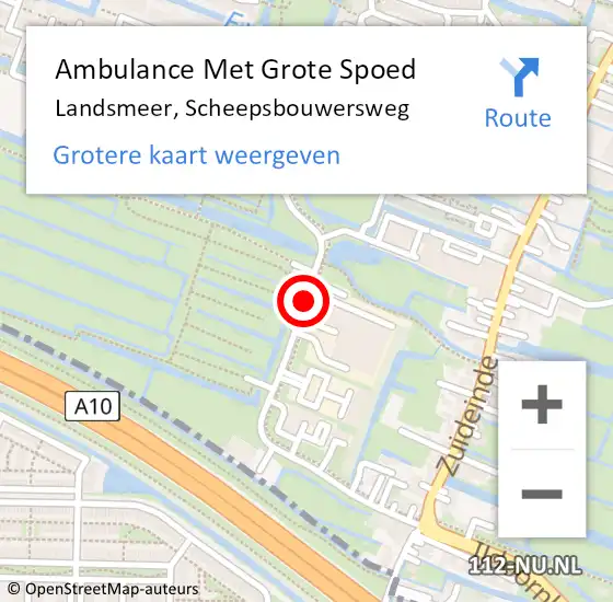 Locatie op kaart van de 112 melding: Ambulance Met Grote Spoed Naar Landsmeer, Scheepsbouwersweg op 16 november 2019 10:33