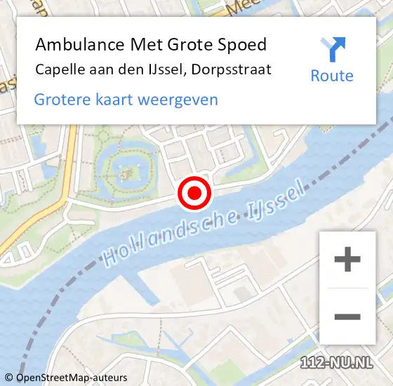 Locatie op kaart van de 112 melding: Ambulance Met Grote Spoed Naar Capelle aan den IJssel, Dorpsstraat op 17 november 2019 11:39
