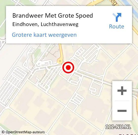 Locatie op kaart van de 112 melding: Brandweer Met Grote Spoed Naar Eindhoven, Luchthavenweg op 17 november 2019 13:50