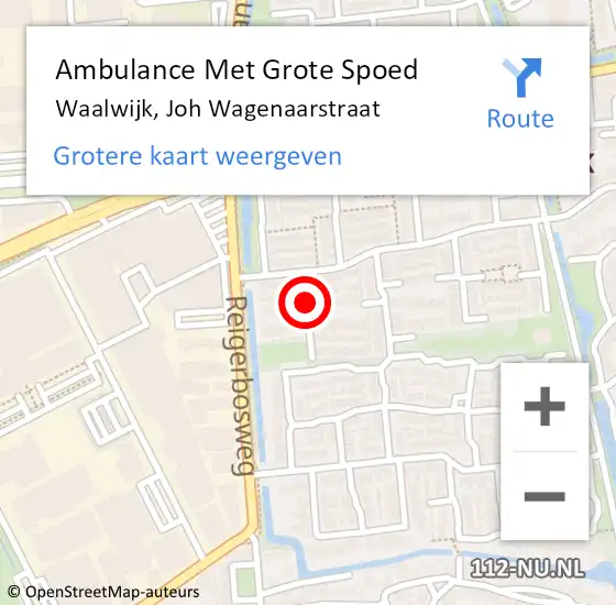 Locatie op kaart van de 112 melding: Ambulance Met Grote Spoed Naar Waalwijk, Joh Wagenaarstraat op 17 november 2019 14:10