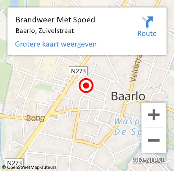 Locatie op kaart van de 112 melding: Brandweer Met Spoed Naar Baarlo, Zuivelstraat op 17 november 2019 16:50
