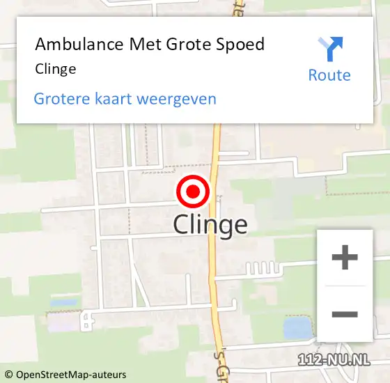 Locatie op kaart van de 112 melding: Ambulance Met Grote Spoed Naar Clinge op 17 november 2019 16:53