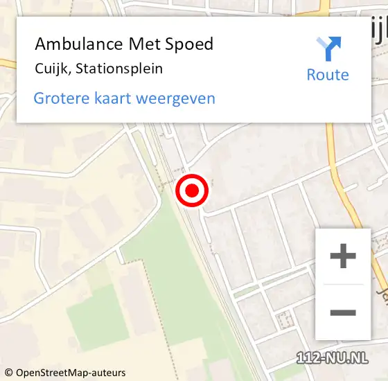 Locatie op kaart van de 112 melding: Ambulance Met Spoed Naar Cuijk, Stationsplein op 17 november 2019 16:57