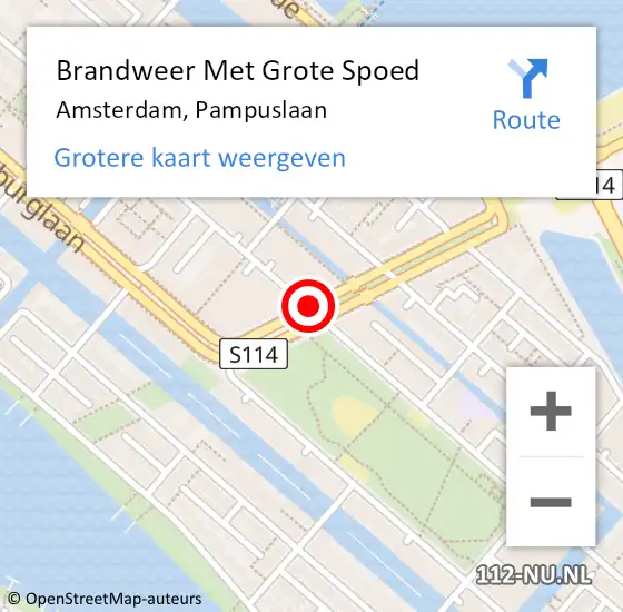 Locatie op kaart van de 112 melding: Brandweer Met Grote Spoed Naar Amsterdam, Pampuslaan op 17 november 2019 18:25