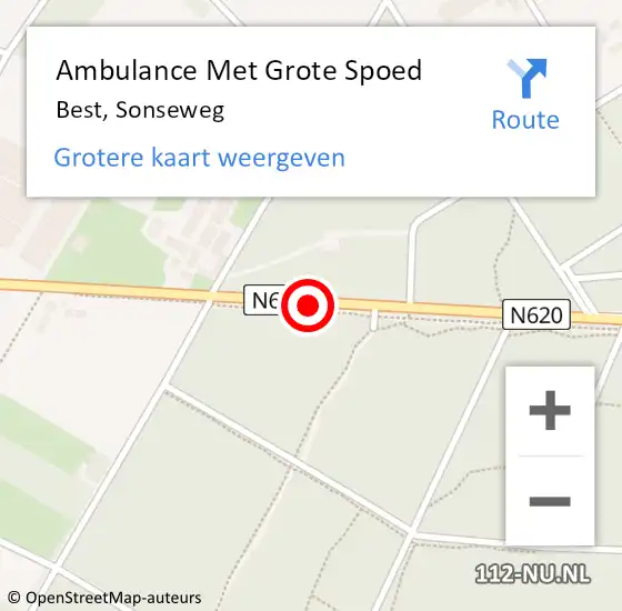 Locatie op kaart van de 112 melding: Ambulance Met Grote Spoed Naar Best, Sonseweg op 17 november 2019 21:01