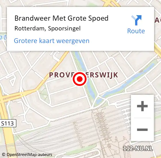 Locatie op kaart van de 112 melding: Brandweer Met Grote Spoed Naar Rotterdam, Spoorsingel op 18 november 2019 12:56