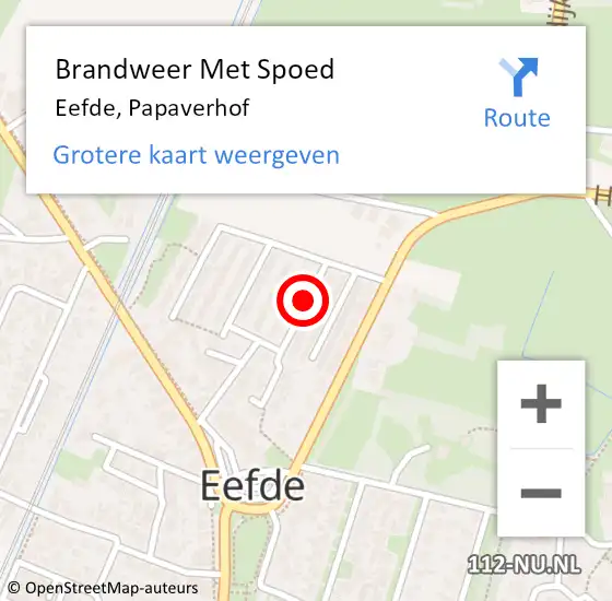 Locatie op kaart van de 112 melding: Brandweer Met Spoed Naar Eefde, Papaverhof op 19 november 2019 05:40