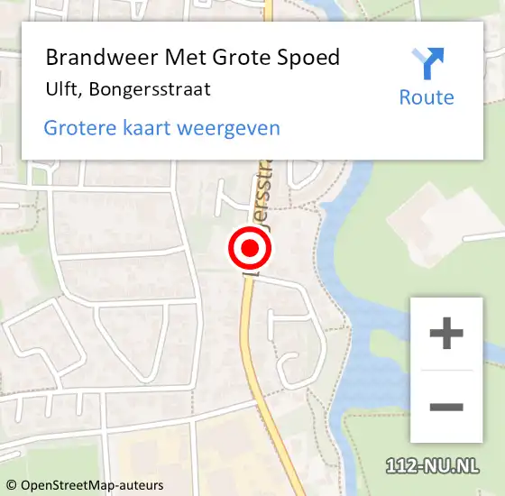 Locatie op kaart van de 112 melding: Brandweer Met Grote Spoed Naar Ulft, Bongersstraat op 19 november 2019 08:45