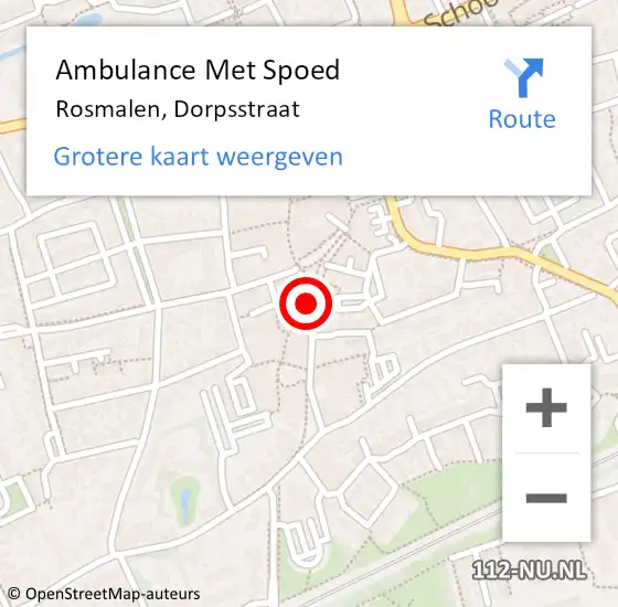 Locatie op kaart van de 112 melding: Ambulance Met Spoed Naar Rosmalen, Dorpsstraat op 19 november 2019 13:55