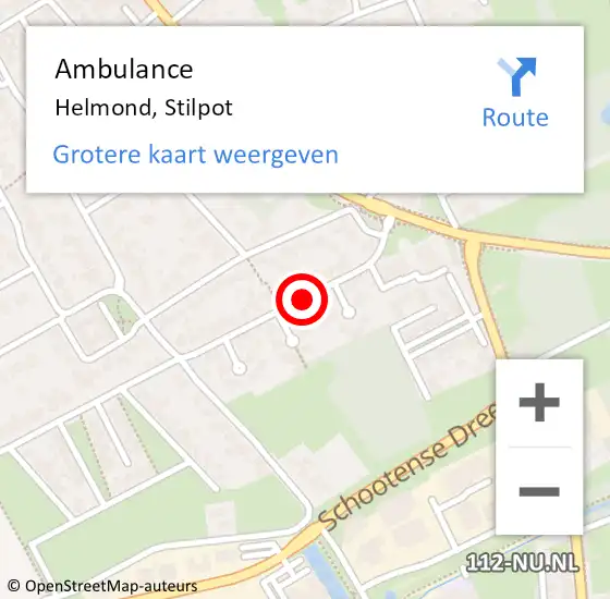Locatie op kaart van de 112 melding: Ambulance Helmond, Stilpot op 19 november 2019 14:22