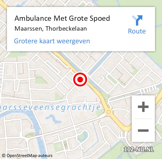 Locatie op kaart van de 112 melding: Ambulance Met Grote Spoed Naar Maarssen, Thorbeckelaan op 19 november 2019 14:52
