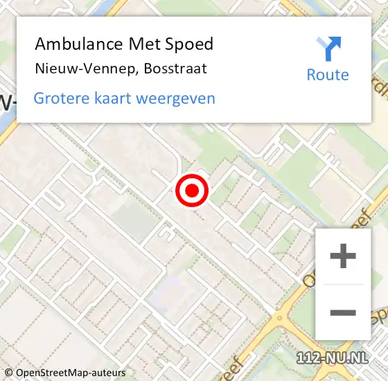 Locatie op kaart van de 112 melding: Ambulance Met Spoed Naar Nieuw-Vennep, Bosstraat op 19 november 2019 20:16