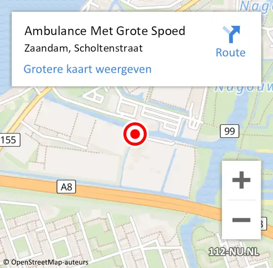 Locatie op kaart van de 112 melding: Ambulance Met Grote Spoed Naar Zaandam, Scholtenstraat op 20 november 2019 08:20