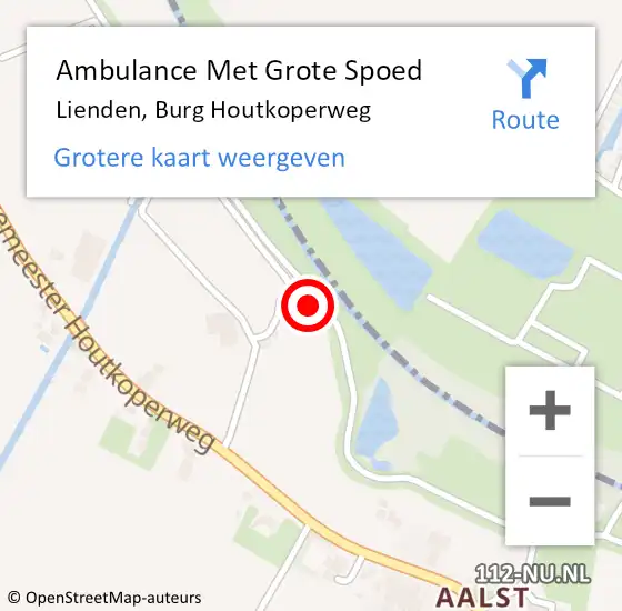 Locatie op kaart van de 112 melding: Ambulance Met Grote Spoed Naar Lienden, Burg Houtkoperweg op 20 november 2019 16:37
