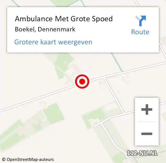Locatie op kaart van de 112 melding: Ambulance Met Grote Spoed Naar Boekel, Dennenmark op 20 november 2019 17:34