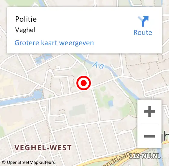 Locatie op kaart van de 112 melding: Politie Veghel, A50 Li hectometerpaal: 111,5 op 20 november 2019 18:59