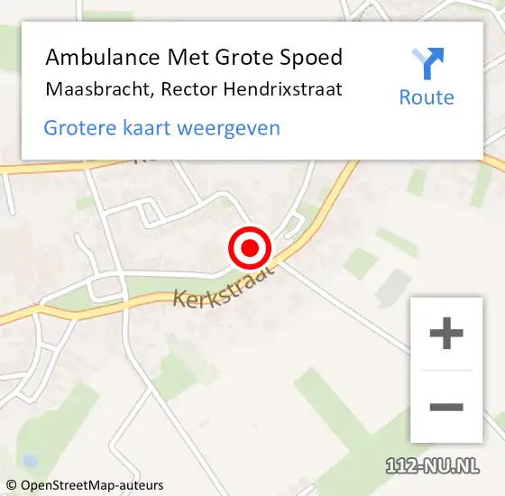 Locatie op kaart van de 112 melding: Ambulance Met Grote Spoed Naar Maasbracht, Rector Hendrixstraat op 21 november 2019 08:53