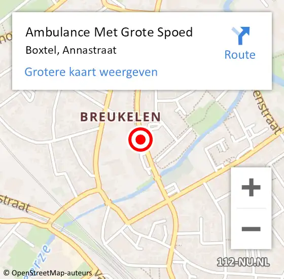 Locatie op kaart van de 112 melding: Ambulance Met Grote Spoed Naar Boxtel, Annastraat op 21 november 2019 10:34