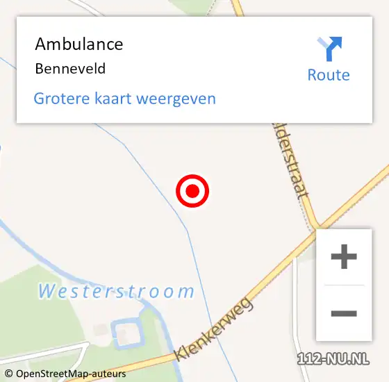 Locatie op kaart van de 112 melding: Ambulance Benneveld op 21 november 2019 13:34