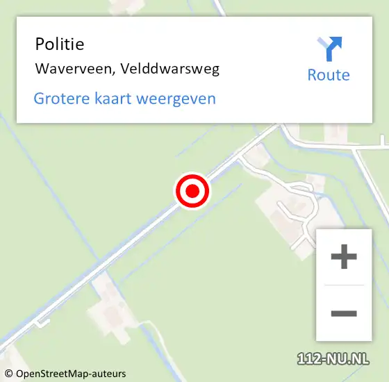 Locatie op kaart van de 112 melding: Politie Waverveen, Velddwarsweg op 21 november 2019 17:34