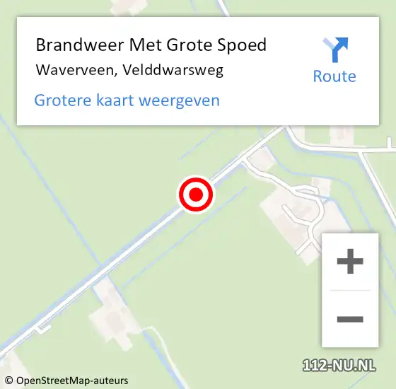 Locatie op kaart van de 112 melding: Brandweer Met Grote Spoed Naar Waverveen, Velddwarsweg op 21 november 2019 17:34