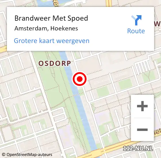 Locatie op kaart van de 112 melding: Brandweer Met Spoed Naar Amsterdam, Hoekenes op 21 november 2019 21:53