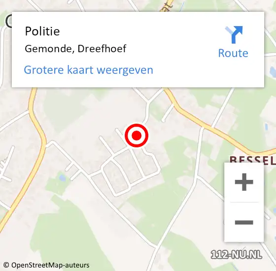 Locatie op kaart van de 112 melding: Politie Gemonde, Dreefhoef op 22 november 2019 09:03