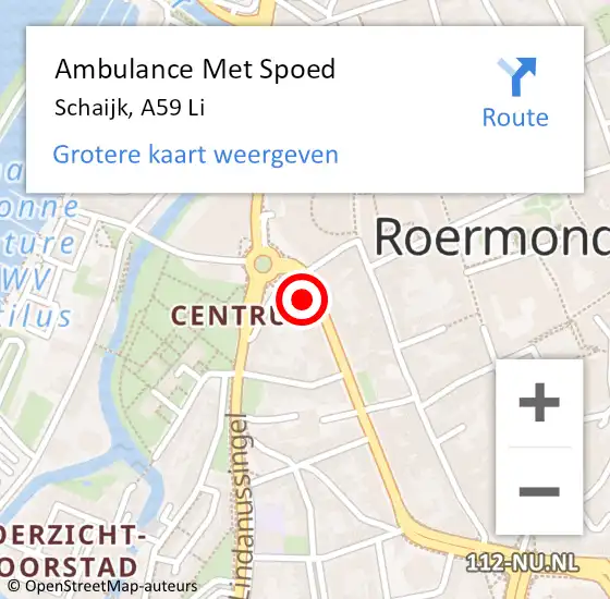 Locatie op kaart van de 112 melding: Ambulance Met Spoed Naar Schaijk, A50 Li op 22 november 2019 10:25