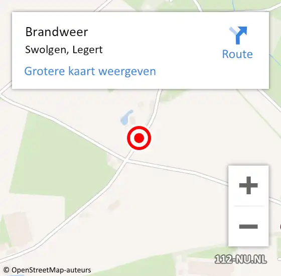 Locatie op kaart van de 112 melding: Brandweer Swolgen, Legert op 22 november 2019 14:07